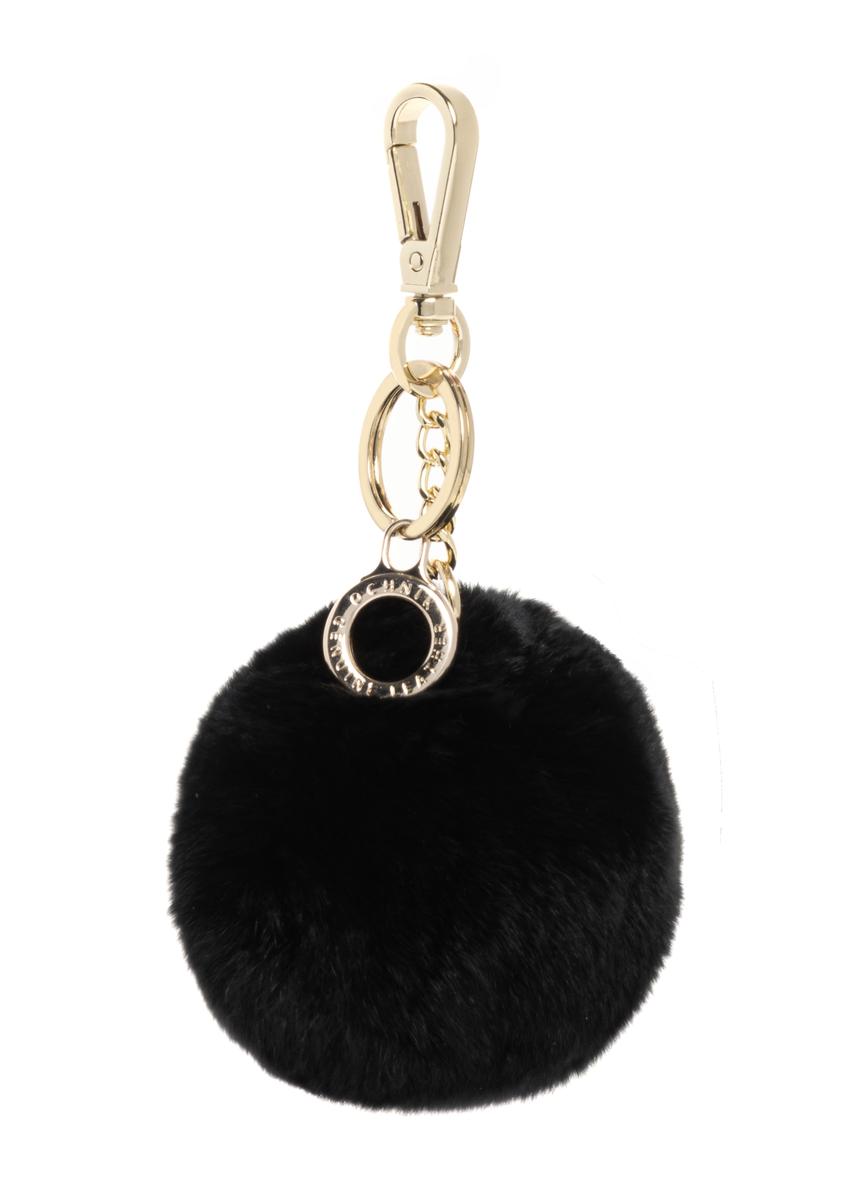 Black pompom keychain BRELOK-117A-99(Z26)