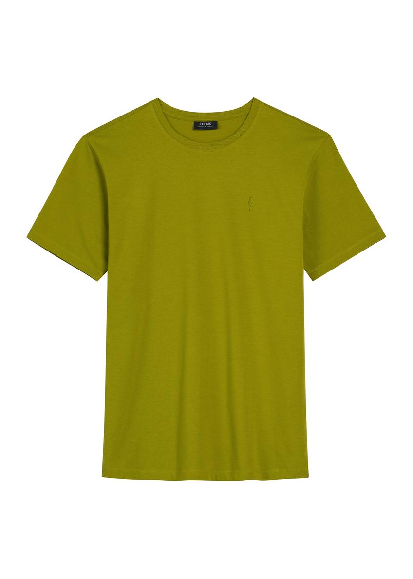 Men's olive T-shirt TSHMT-0120-8E(W26)