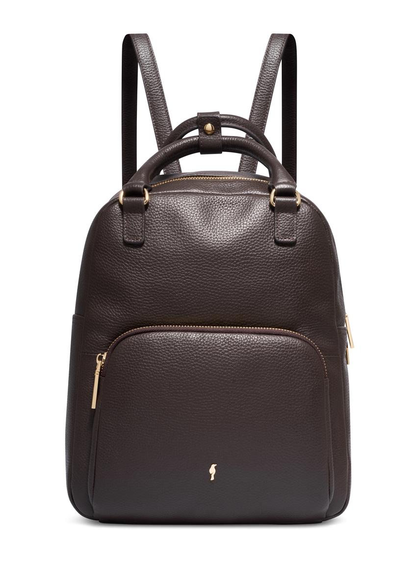 Brown leather women's backpack TORES-1146-1I(Z26)