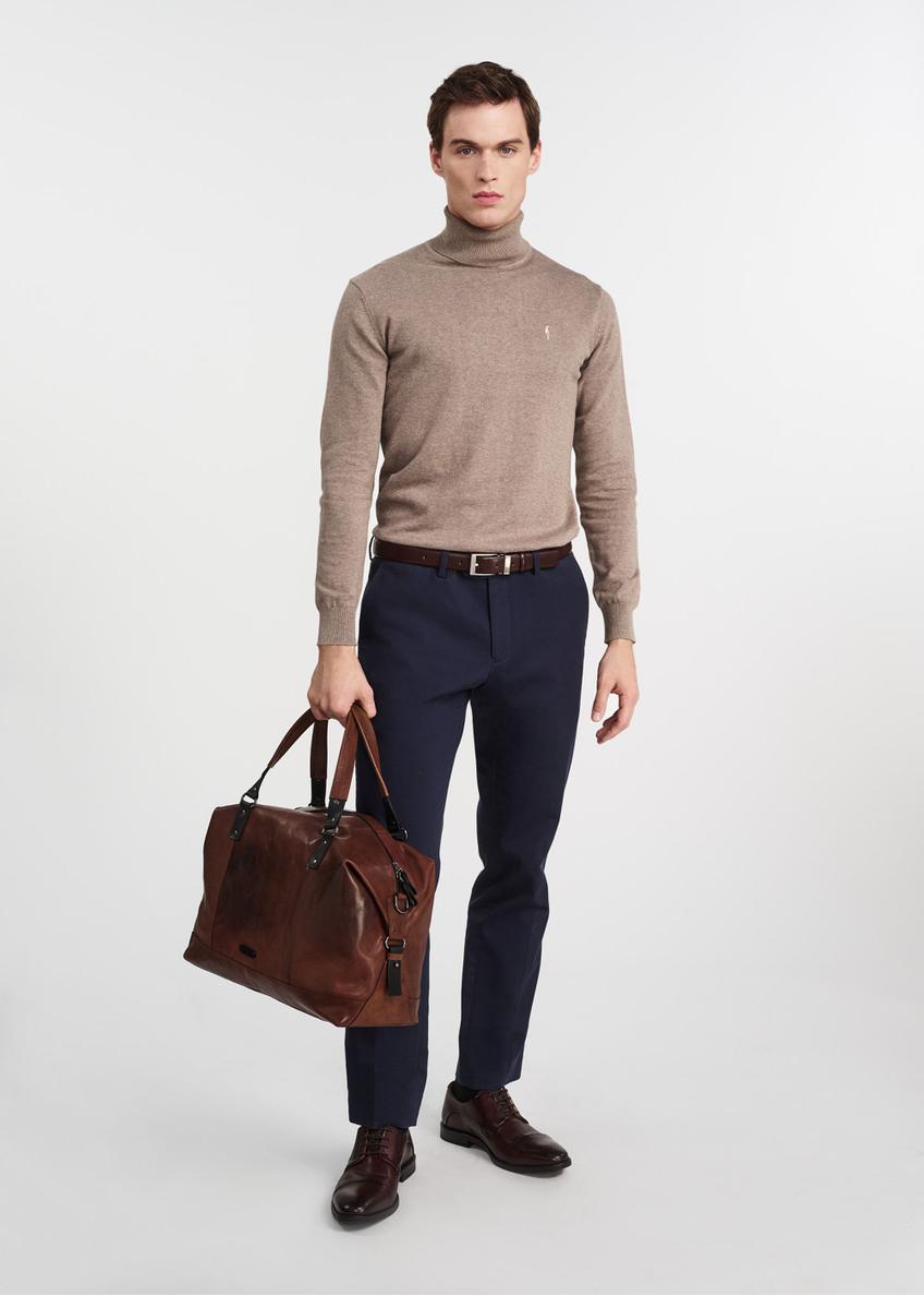 Brown leather large men's bag TORMS-0103-1H(W26)