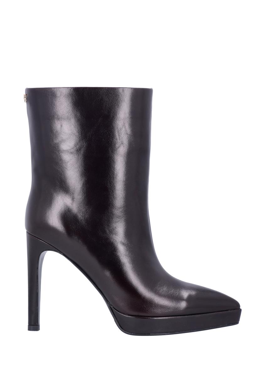 Burgundy women's high heel ankle boots BUTYD-1344-4E(Z26), side view of the product on a white background.