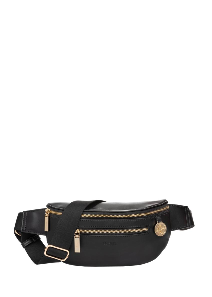 Black women's waist bag TOREC-1338-99(Z26) - front product view, on a white background.