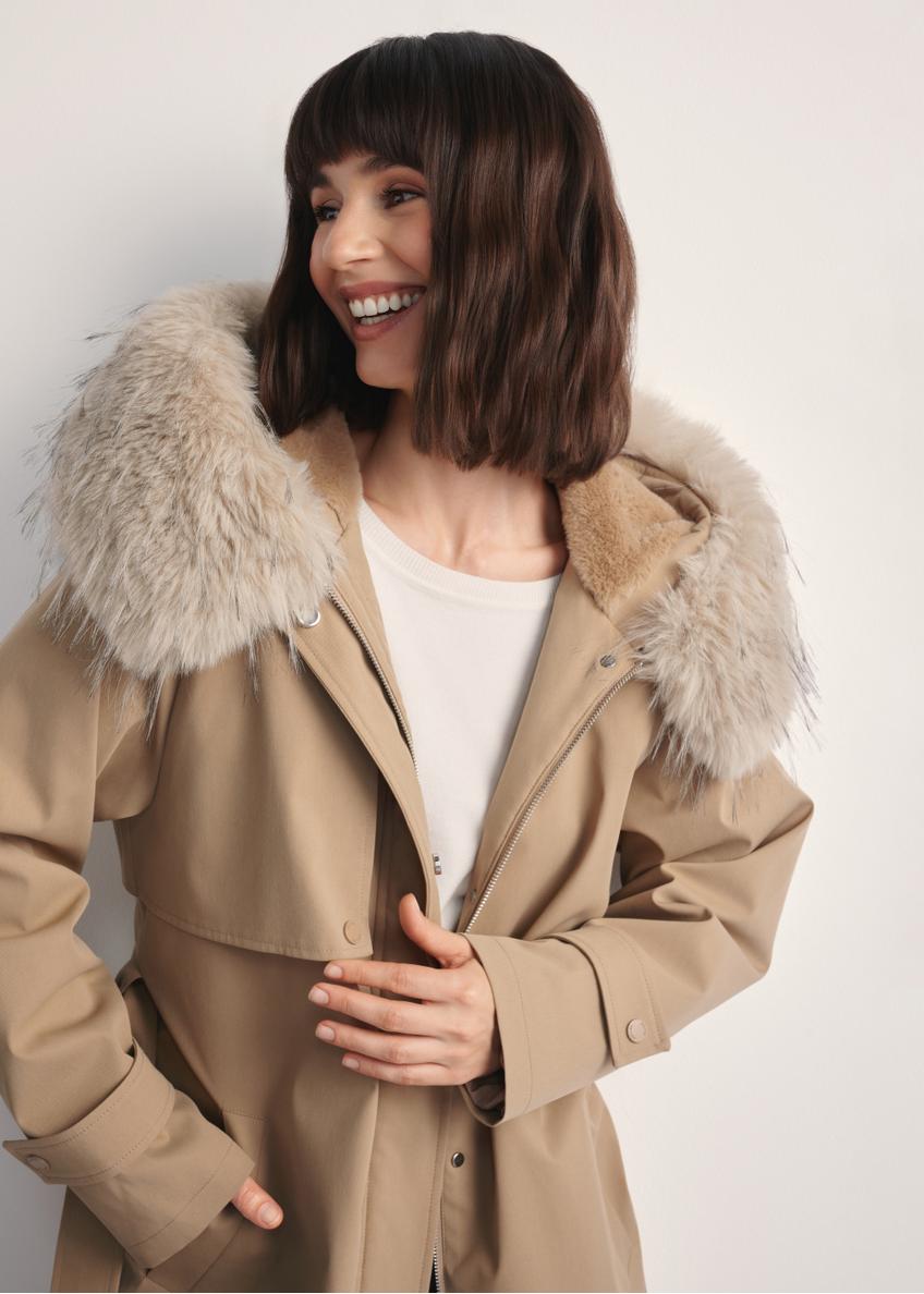 Beige women's winter jacket KURDT-0613-81(Z25)