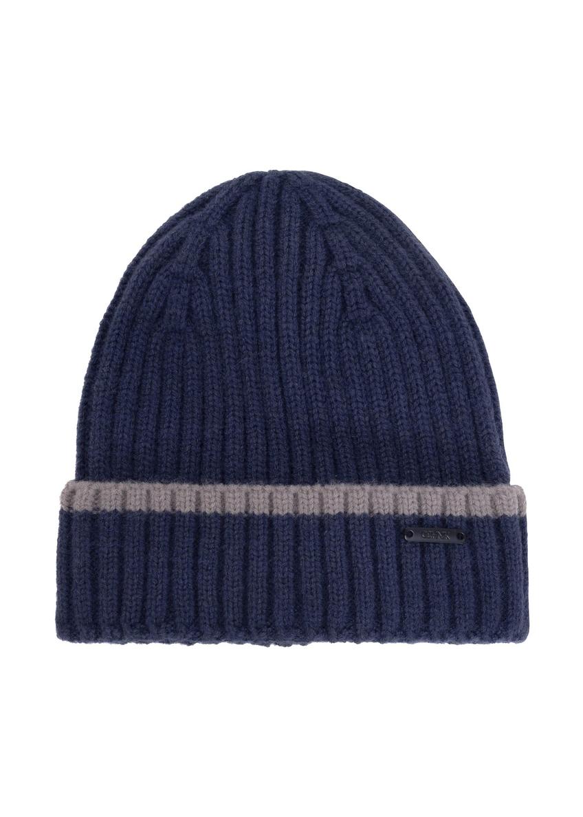 Navy blue men's winter hat CZAMT-0076-90(Z24)