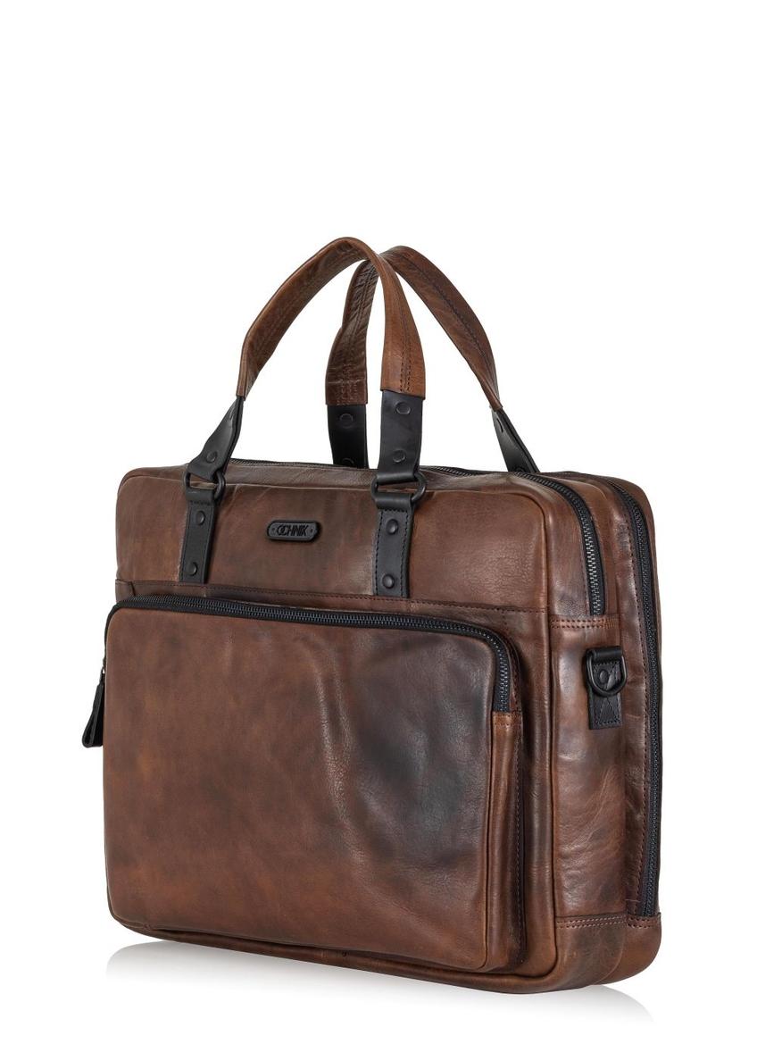 Brown leather men's bag TORMS-0100B-79(Z24)