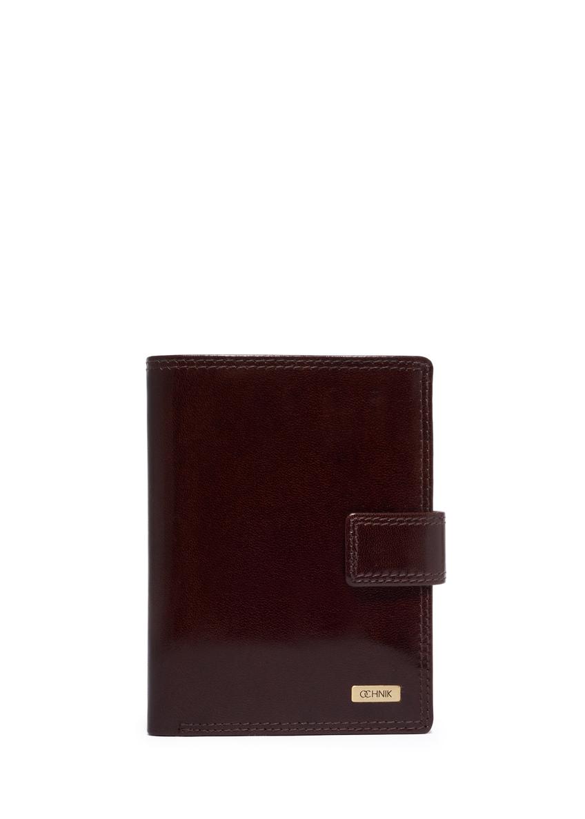 Men's brown leather wallet PL-190-1H(KS), front product view on white background.