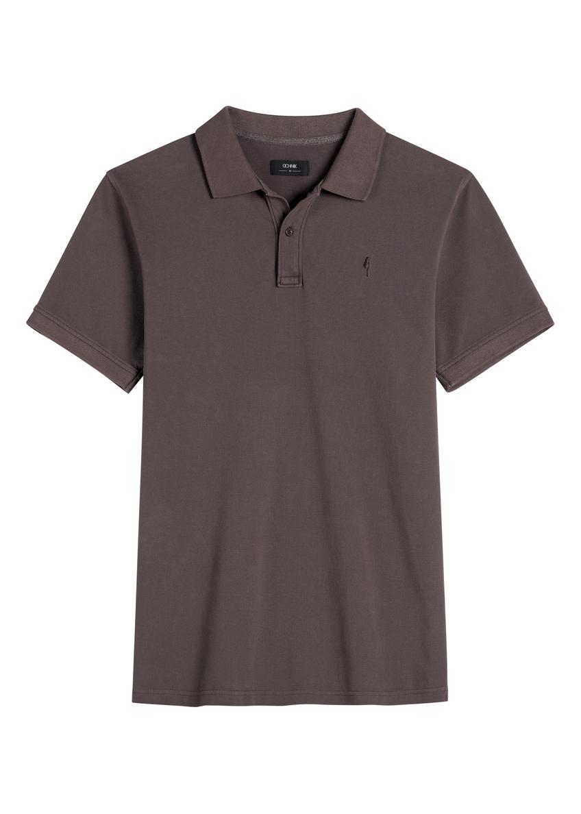 Men's brown polo shirt POLMT-0055A-1I(W26)