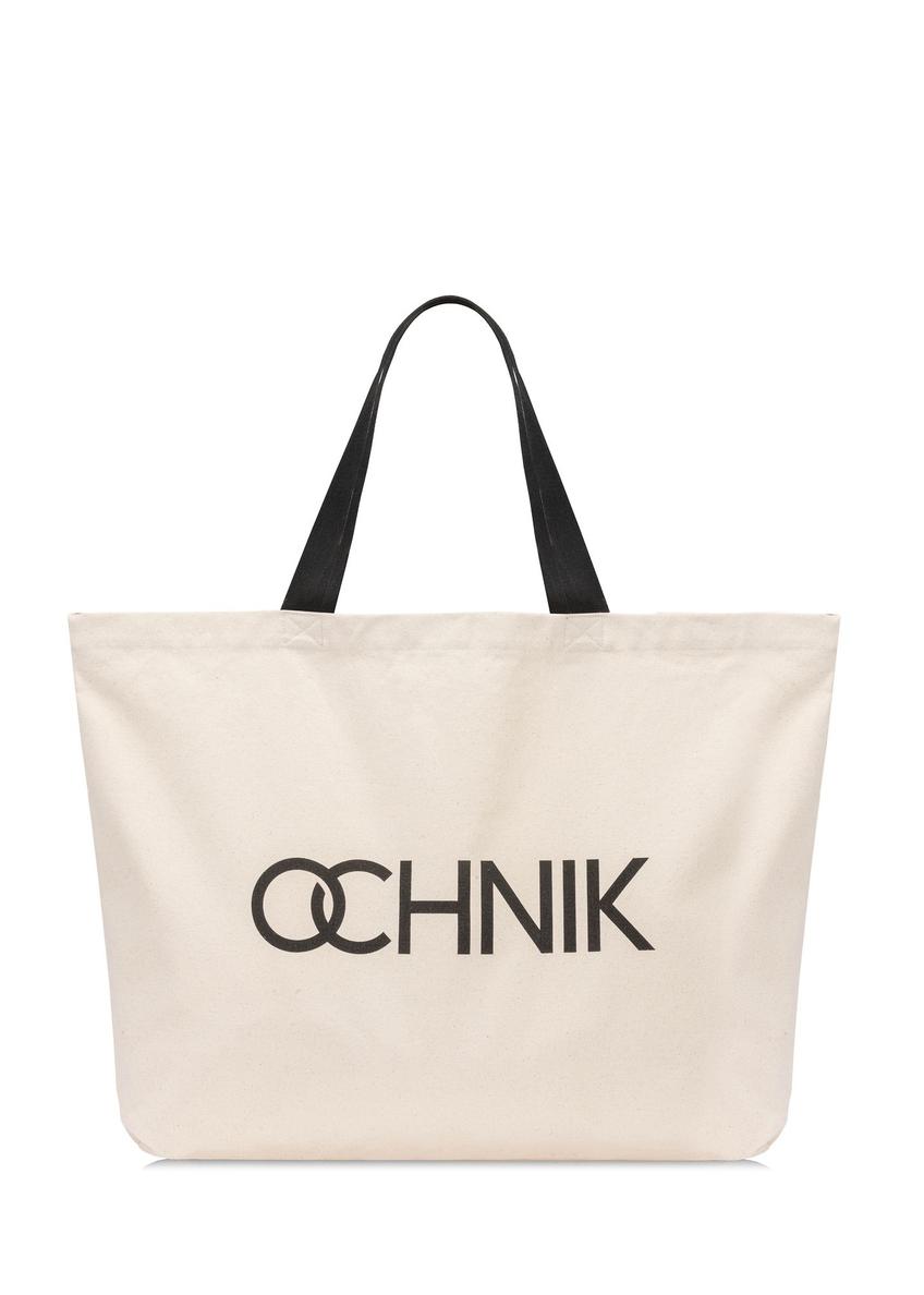 Ecru cotton bag TOREN-0136-1E(W26)