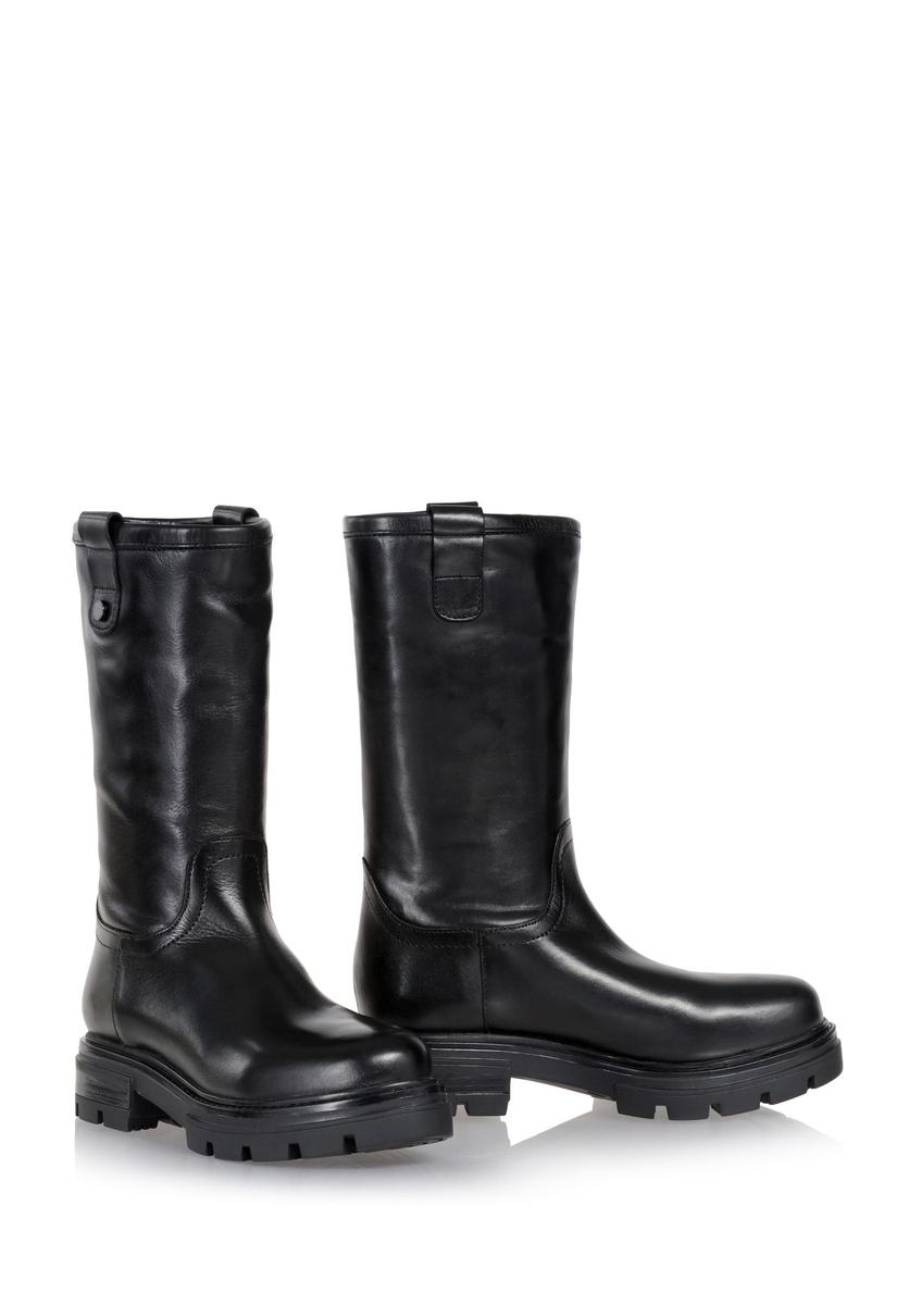 Women's black leather boots BUTYD-1001-99(Z23)