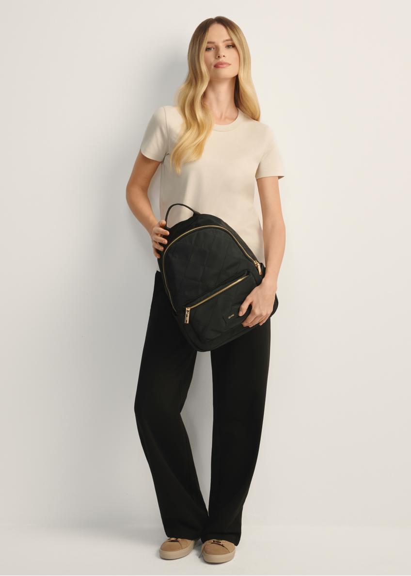 Black quilted women's backpack TOREN-0265A-99(Z25)