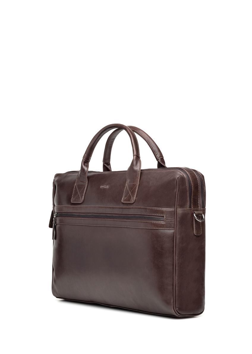 Brown leather men's bag TORMS-0460-89(Z25)