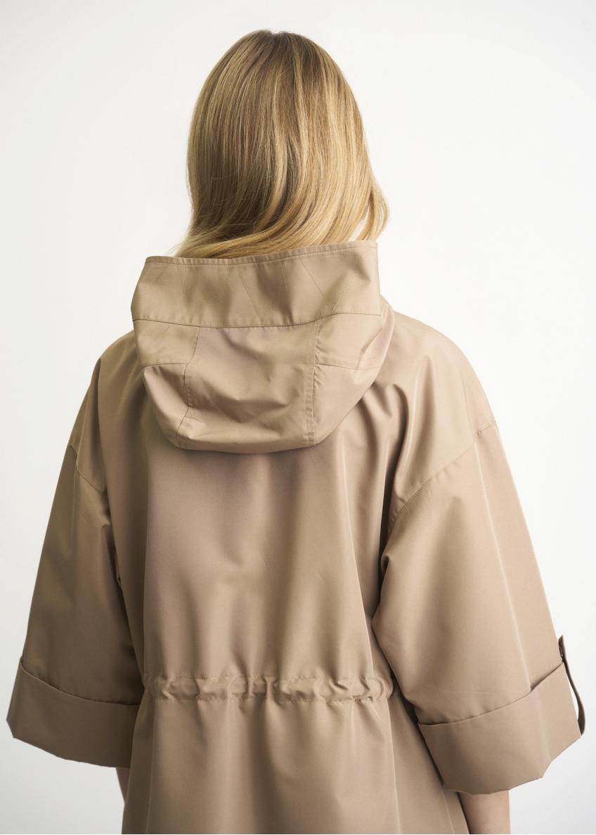 Beige women's oversize jacket KURDT-0295-81(W22)