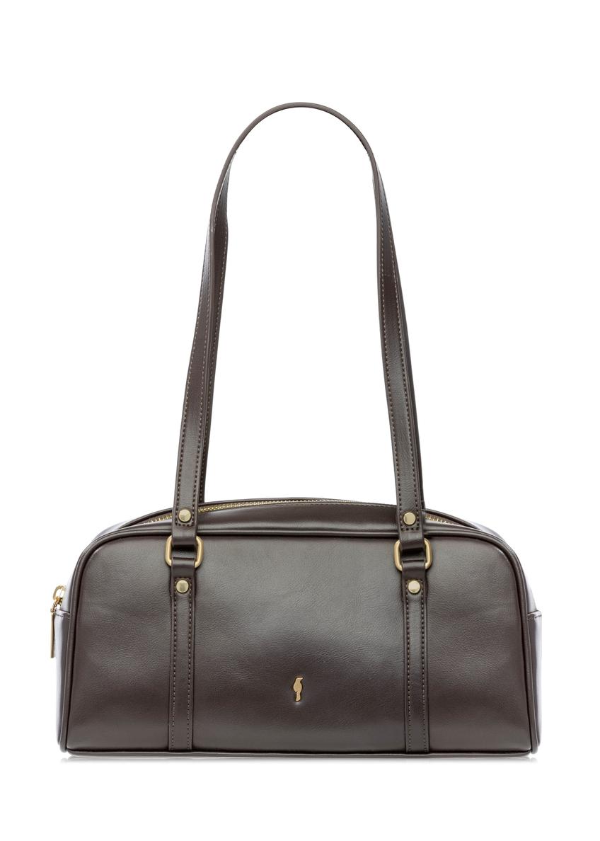 Dark brown shoulder bag TOREC-1233-1I(W26), front product view on white background.