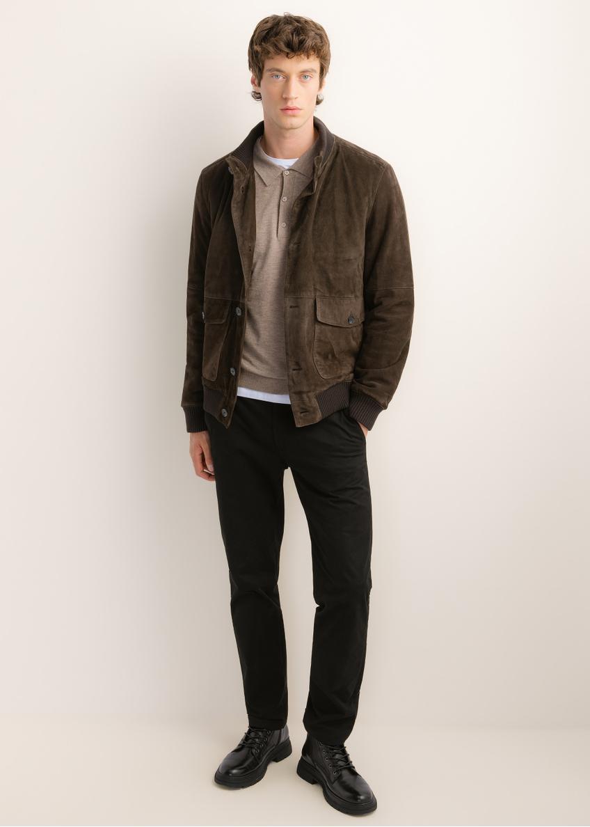 Brown suede men's jacket KURMS-0425-1L(Z26)