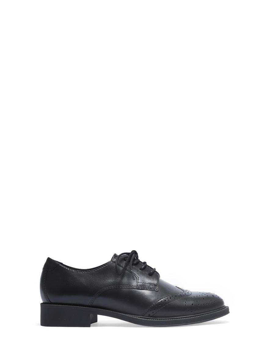 Black leather women's shoes BUTYD-1283-99(Z26)