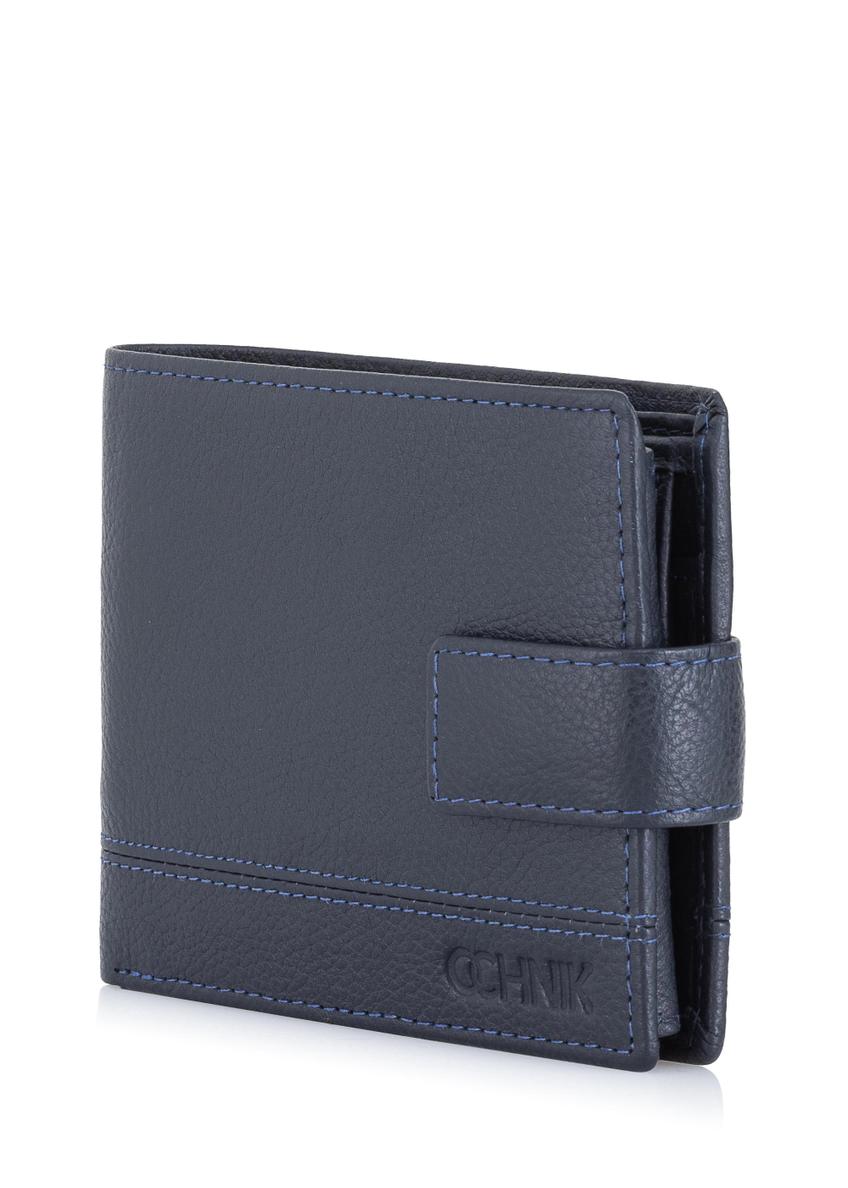 Men's navy blue leather wallet PORMS-0011-69(W24)