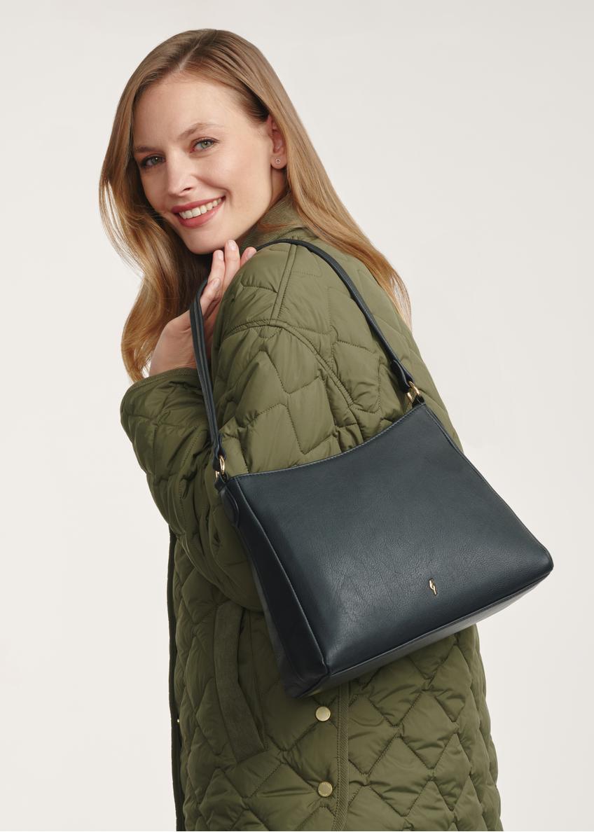 Leather black women's hobo bag TORES-0975E-99(Z25)