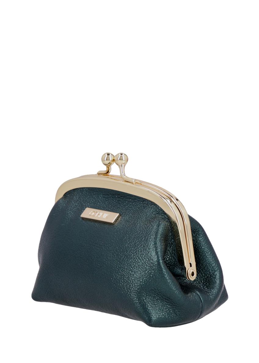 Women's green leather coin purse PORES-1031-8C(Z26)