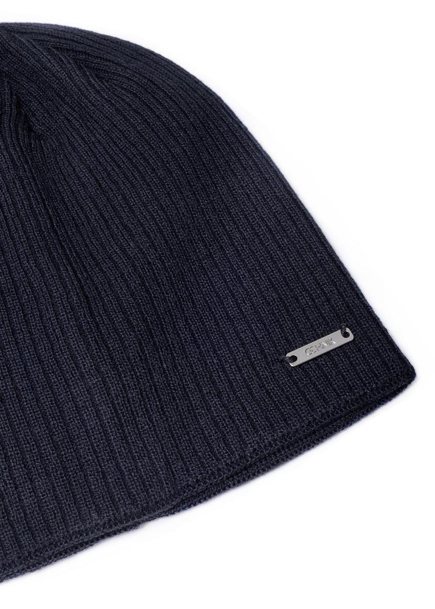 Men's navy blue winter cap CZAMT-0046A-69(Z25)