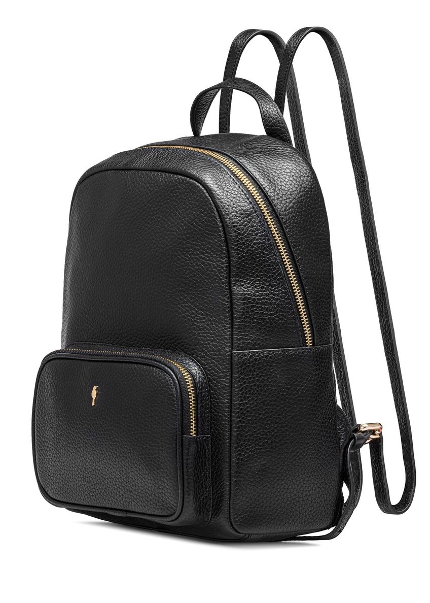 Black leather women's backpack TORES-1072C-99(W25)