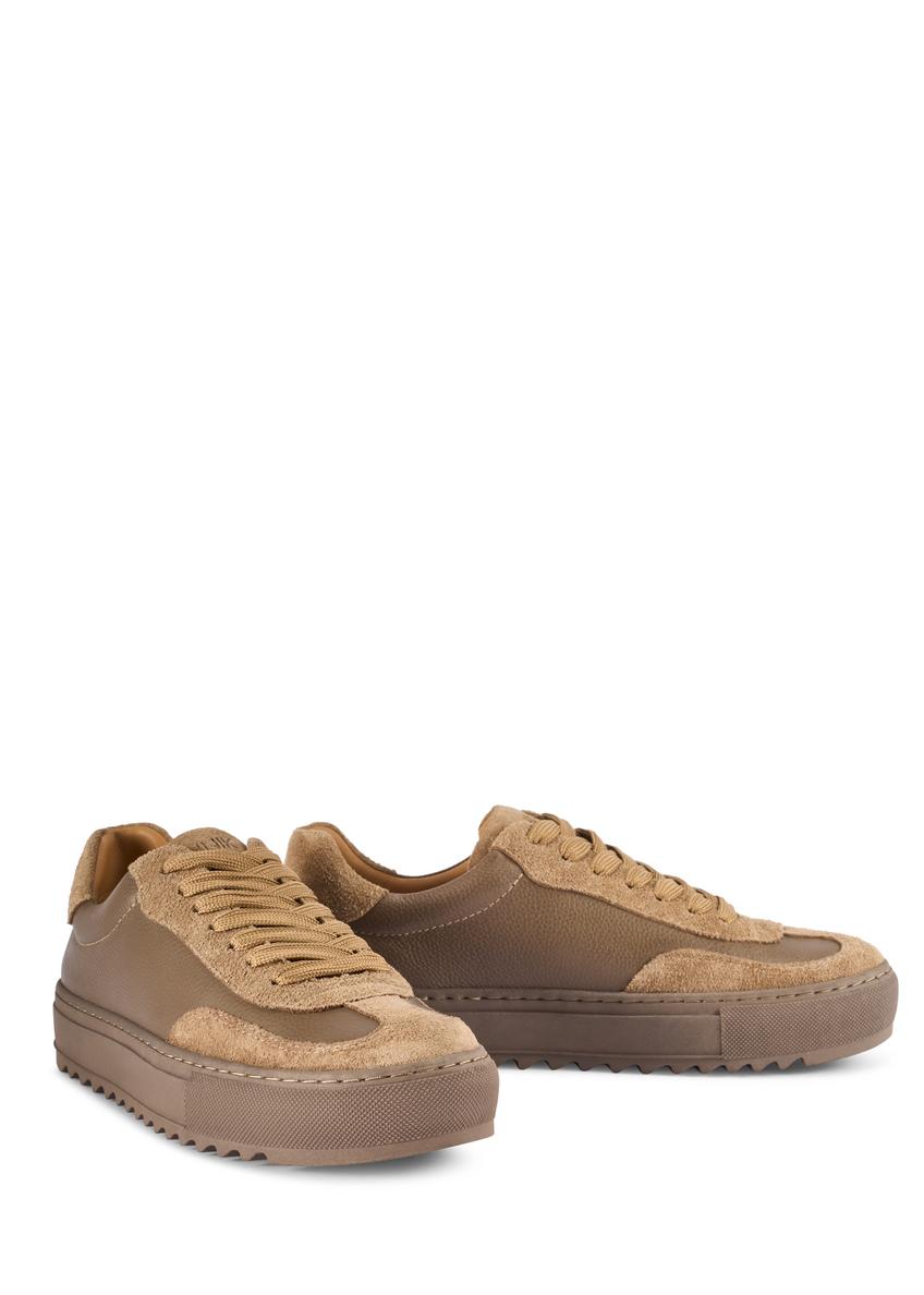 Women's leather sneakers in cool beige color BUTYD-1260-1K(W26)
