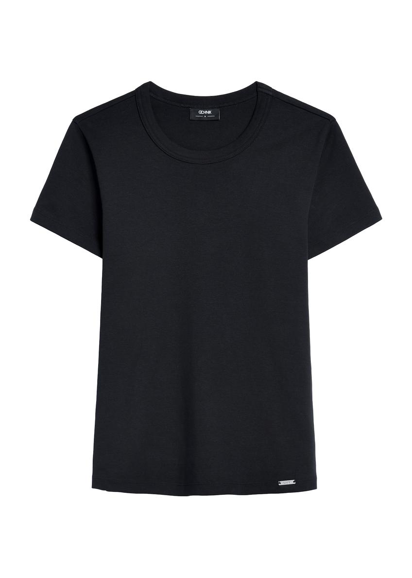 Black cotton women's t-shirt TSHDT-0144-99(Z26)