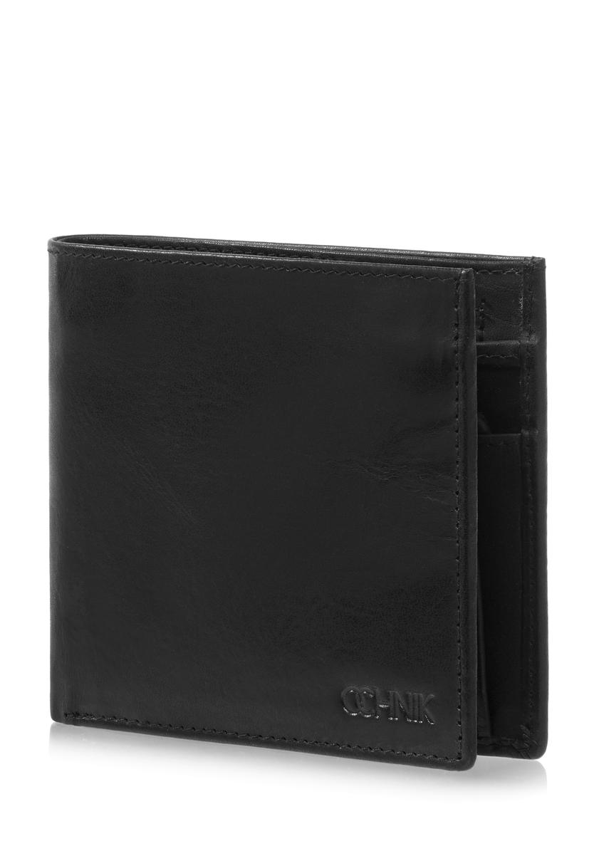 Men's black leather wallet PORMS-0547-99(W23)