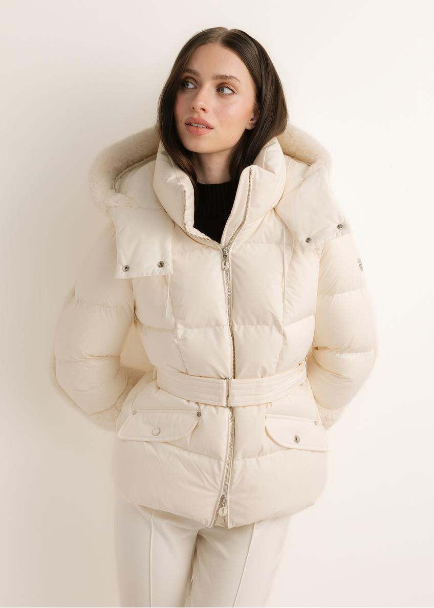 Light beige women's winter jacket KURDT-0705-1A(Z26)