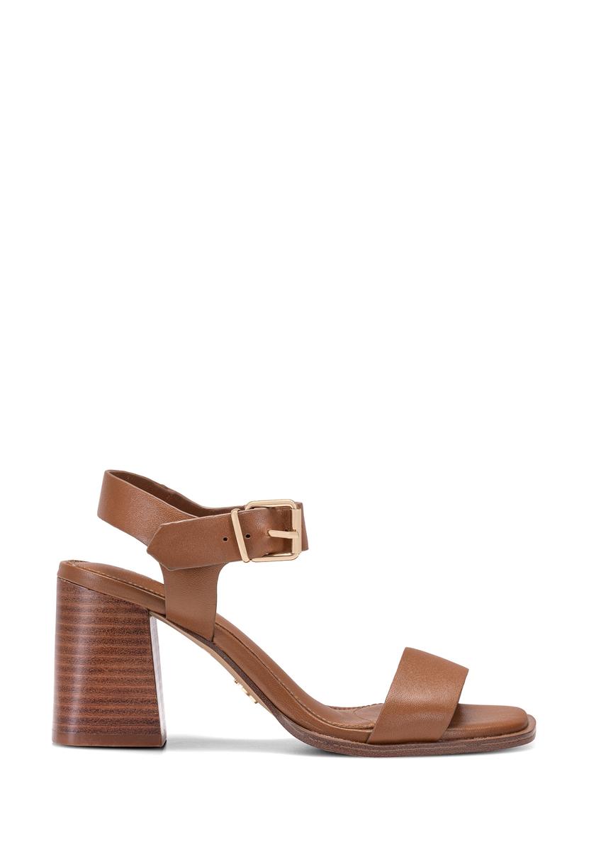 Women's leather sandals in brown color BUTYD-1178-88(W25)-10