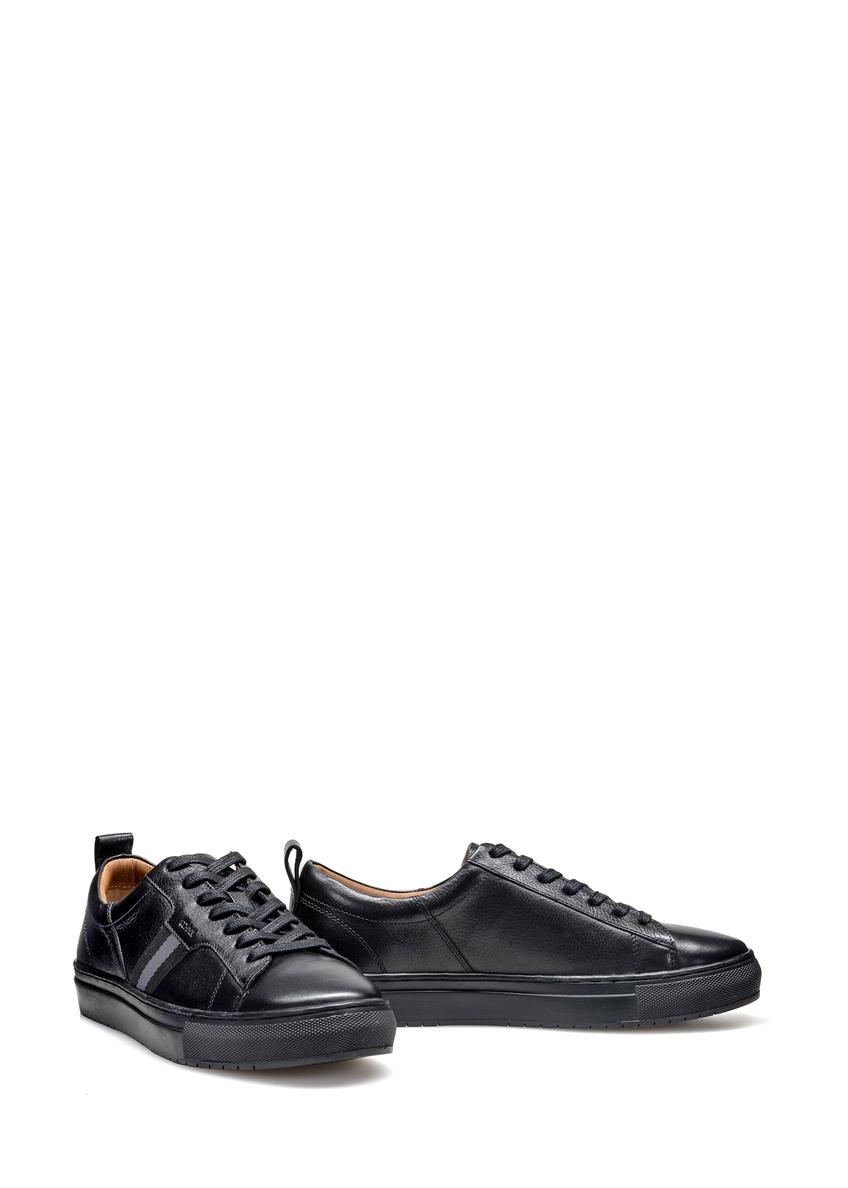 Black leather men's shoes BUTYM-0430A-99(W25)