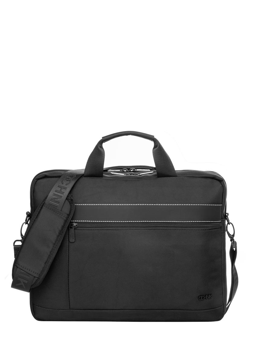 Black men's laptop bag TORMN-0422-99(Z26), front product view on white background.