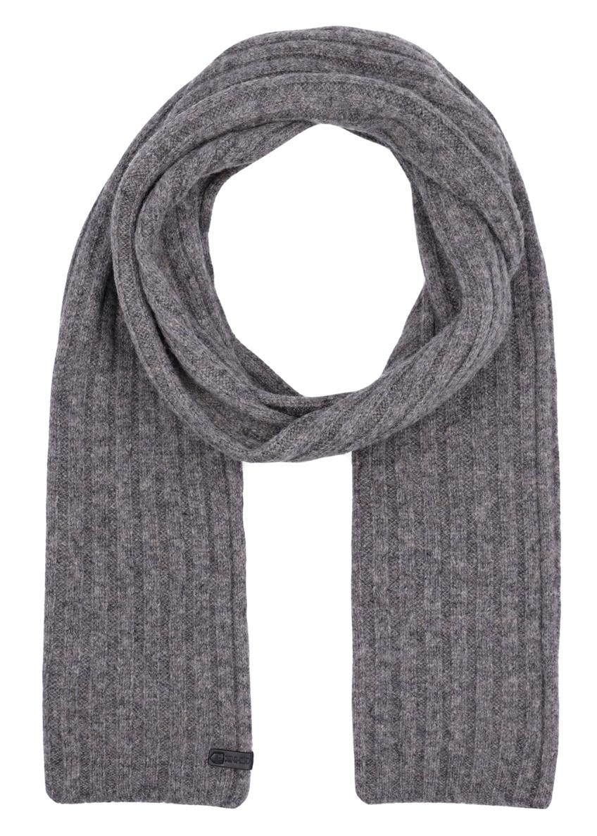 Men's gray wool scarf SZAMT-0030-9B(Z26), front product view on white background.