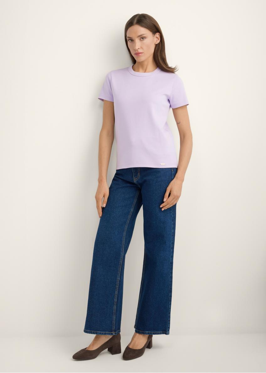 Light purple women's cotton T-shirt TSHDT-0144-6A(Z26)