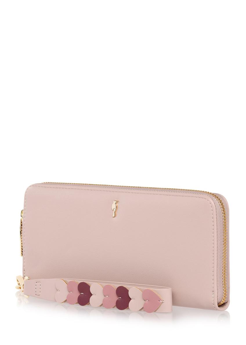 Large pink women's wallet with handle POREC-0394-31(Z24)