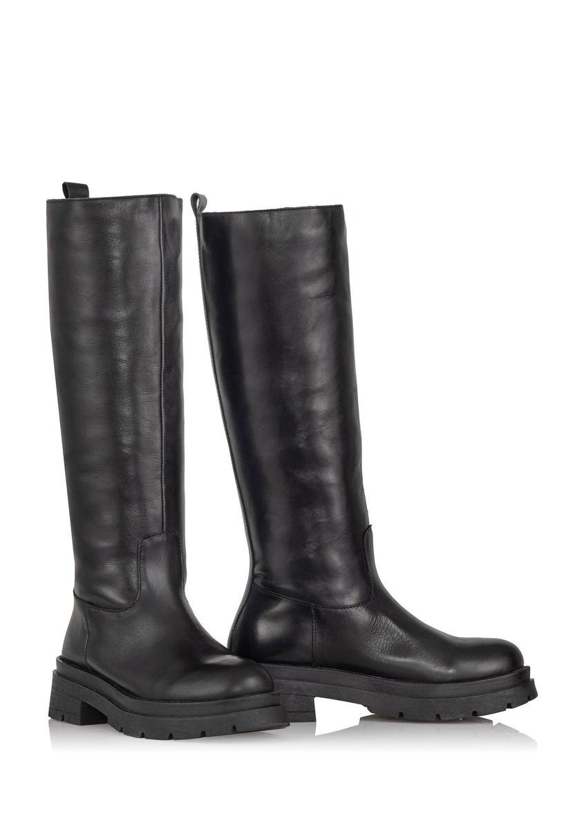 Women's black leather boots BUTYD-0935A-99(Z24)