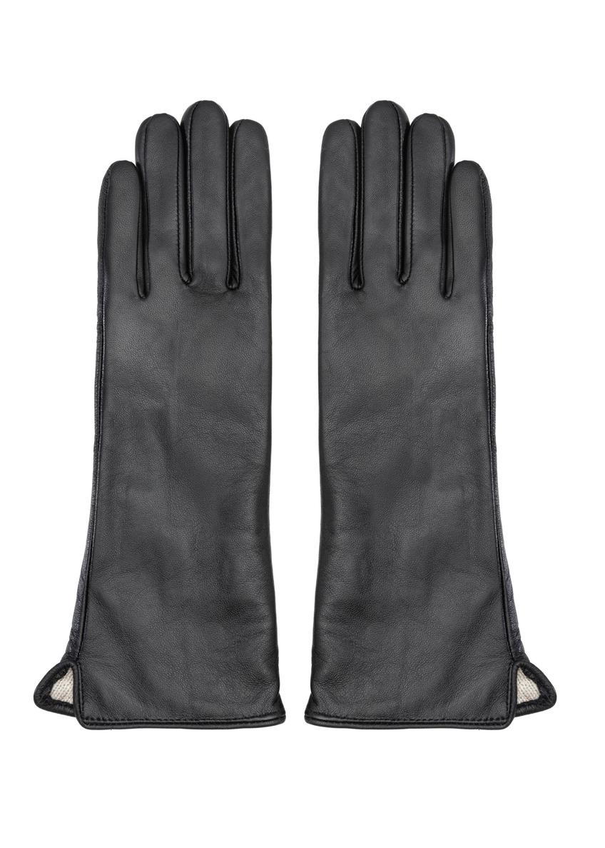 Long brown leather women's gloves REKDS-0082A-89(Z25)
