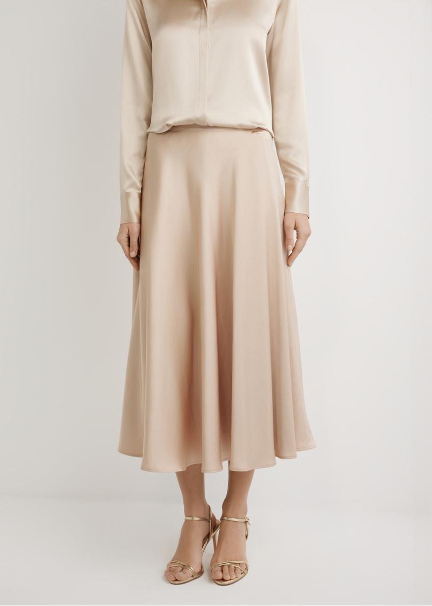 Long beige midi skirt SPCDT-0131-1B(W26)