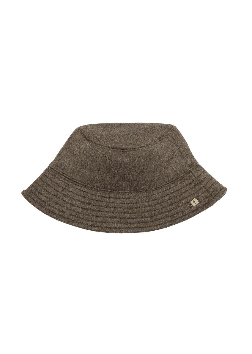 Brown women's wool hat CZADT-0214-89(Z25), front product view on white background.