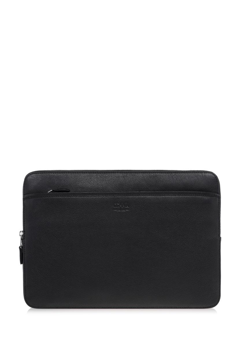 Men's black leather briefcase TORMS-0286A-99(W24)-06