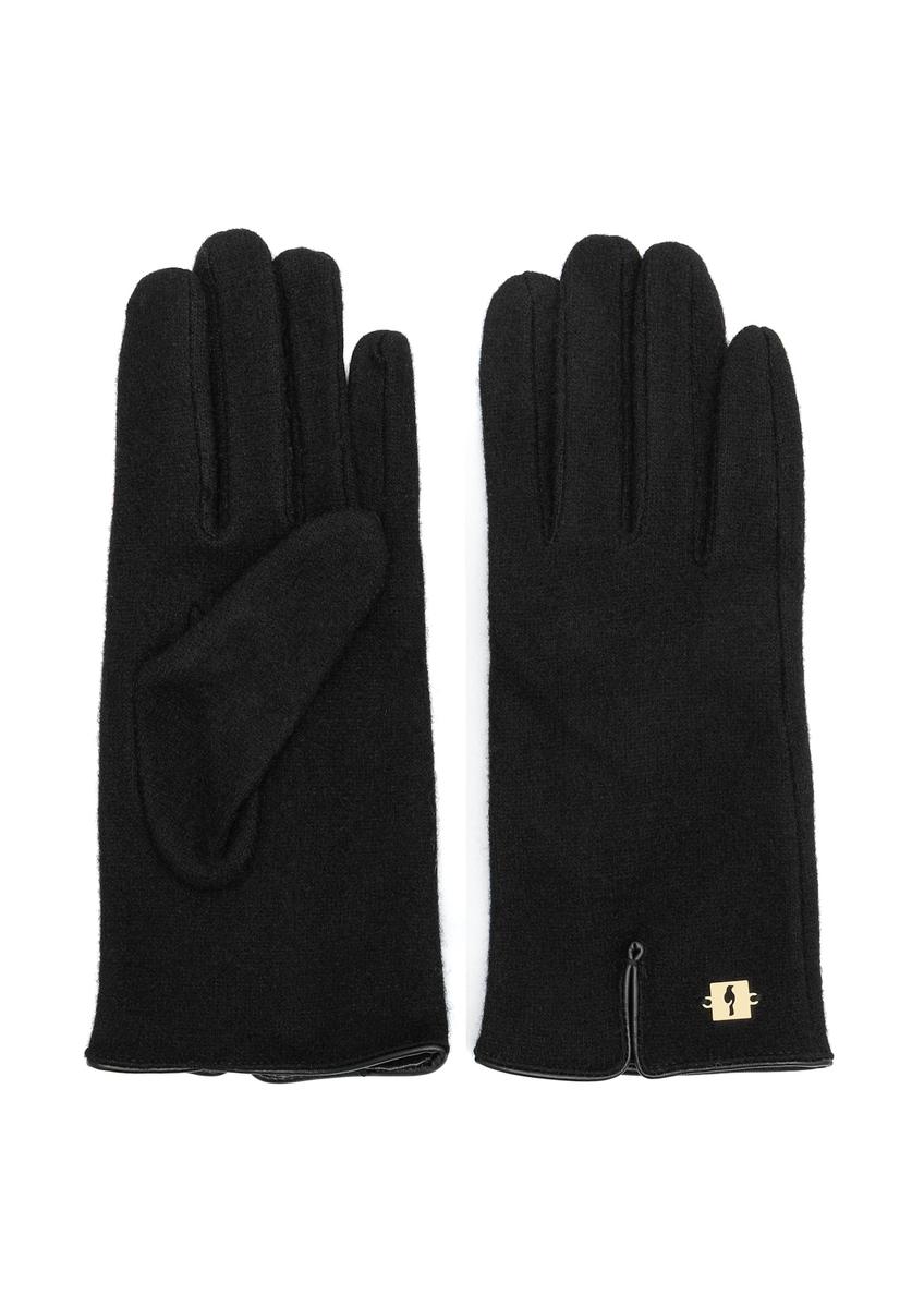Black woolen women's gloves REKDT-0027A-99(Z25)