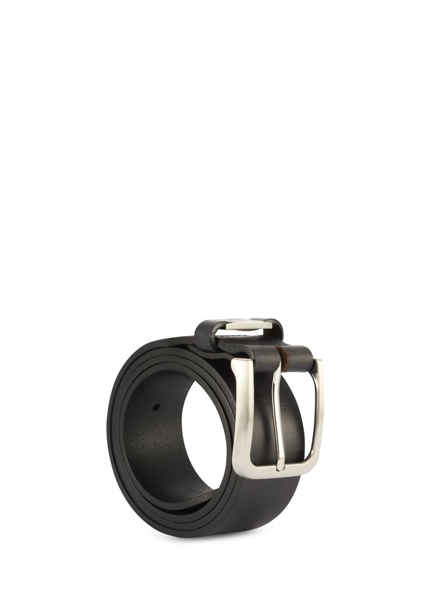 Navy blue men's leather belt PASMS-0273-69(Z25)