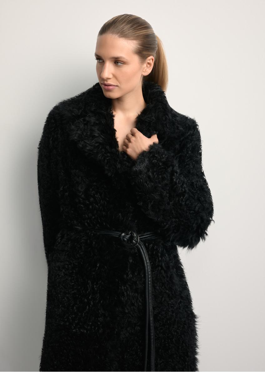 Black double-sided women's sheepskin coat KOZDS-0091-1395(Z25)