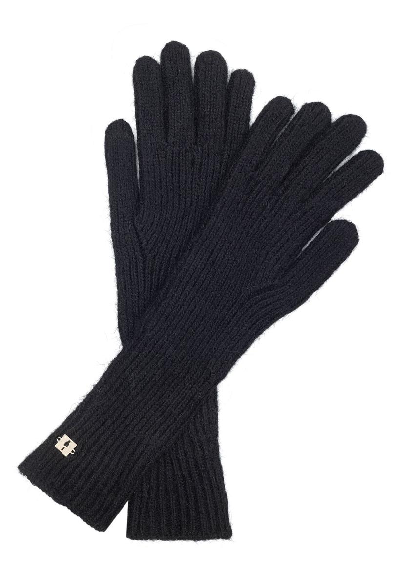 Long black women's gloves REKDT-0030-98(Z24)-01