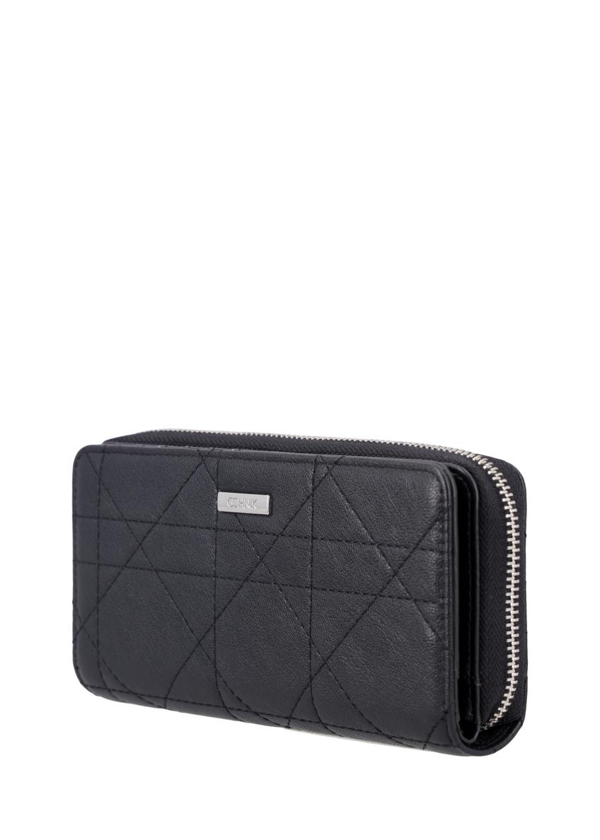 Large women's wallet with decorative stitching POREC-0443-9P(Z26)