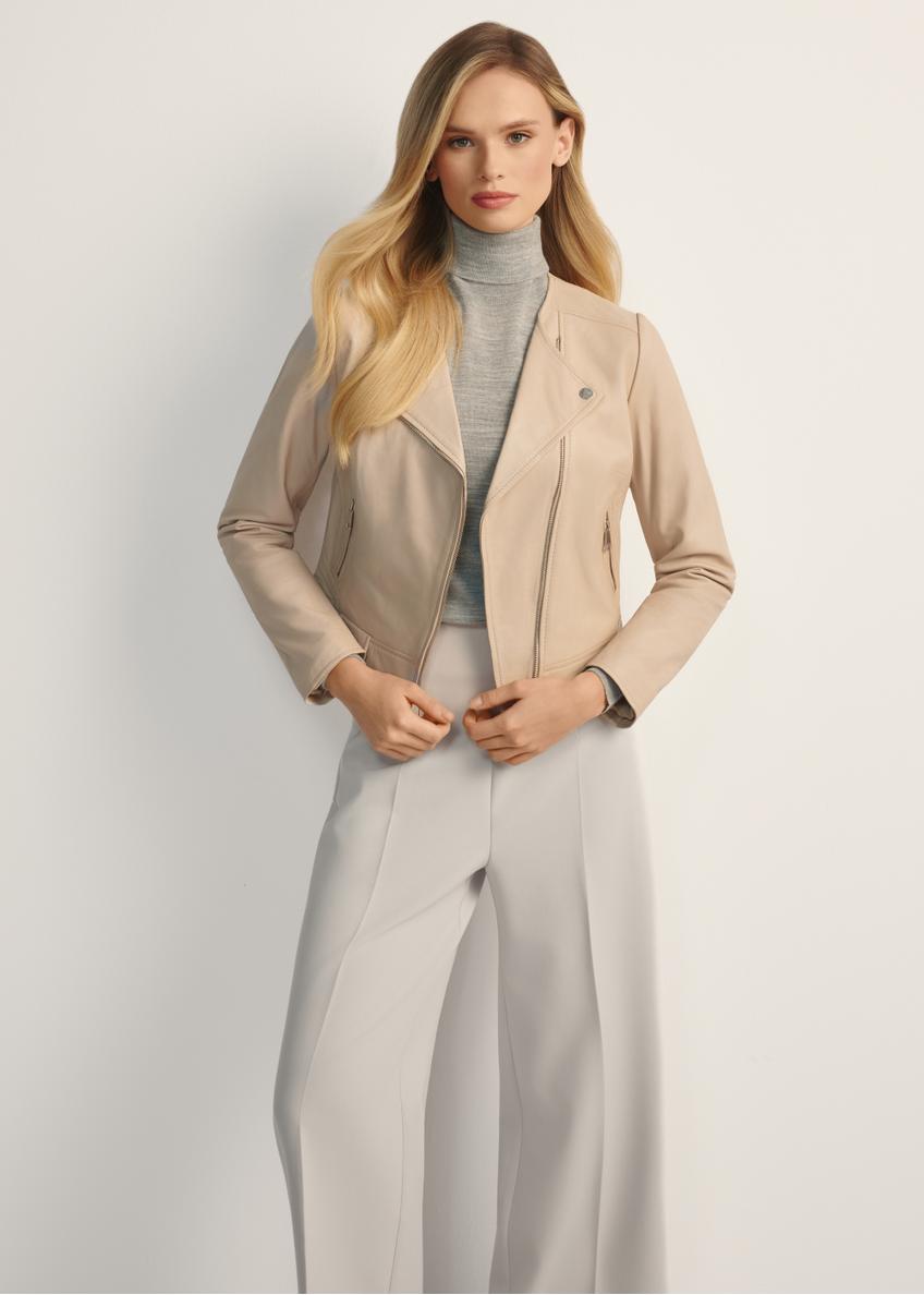 Women's Beige Leather Ramones KURDS-0273-1365(KS)