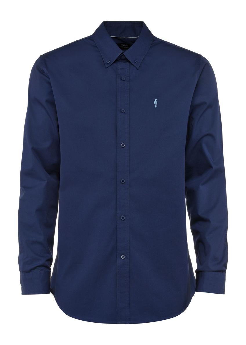 Blue cotton men's shirt KOSMT-0342-61(W25)-01