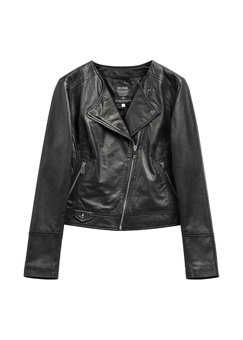 Women's black leather ramones KURDS-0273-99(KS)