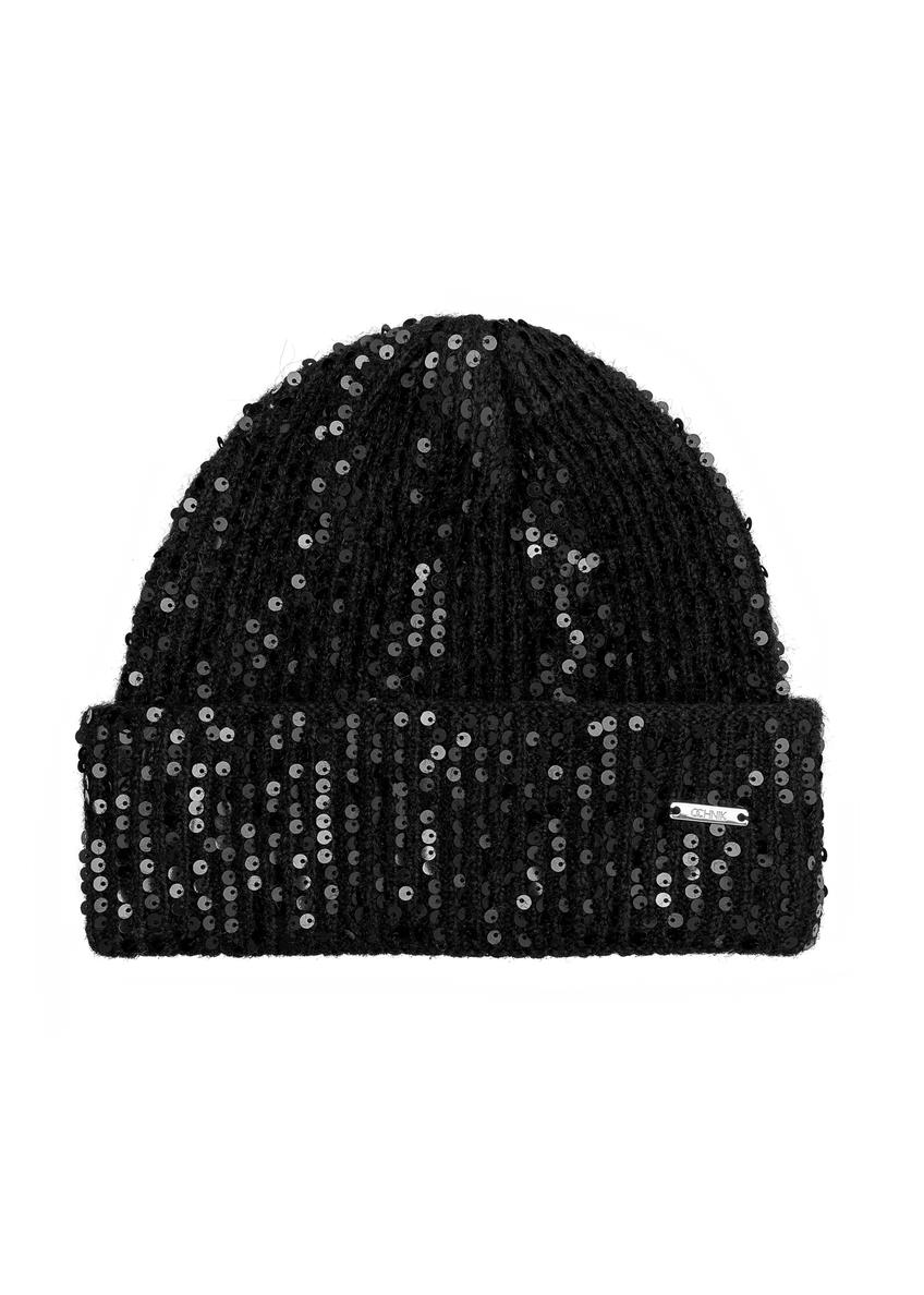 Black women's wool cap CZADT-0203-99(Z25)