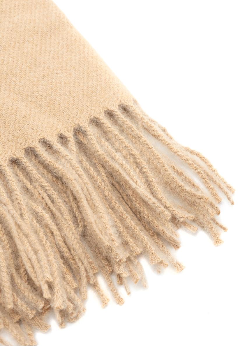 Beige women's scarf with a wool blend SZADT-0146-81(Z25)