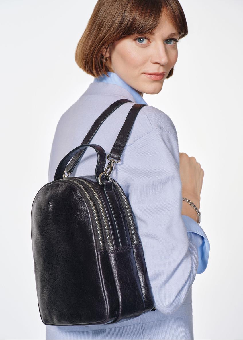 Black leather women's backpack TORES-1048A-99(Z25)
